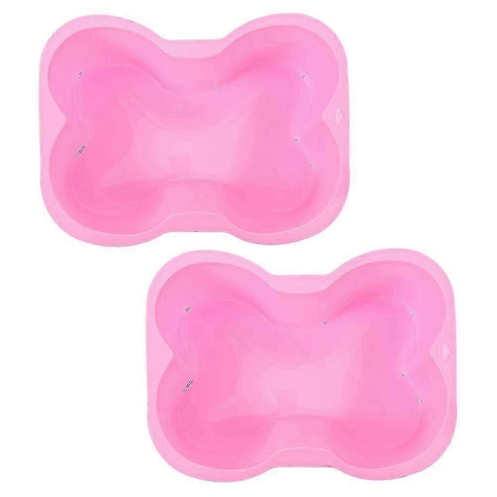 Cake Molds Silicone Bone Shape compatible with Baking 8Pcs Pink Reusable Kitchen Molds