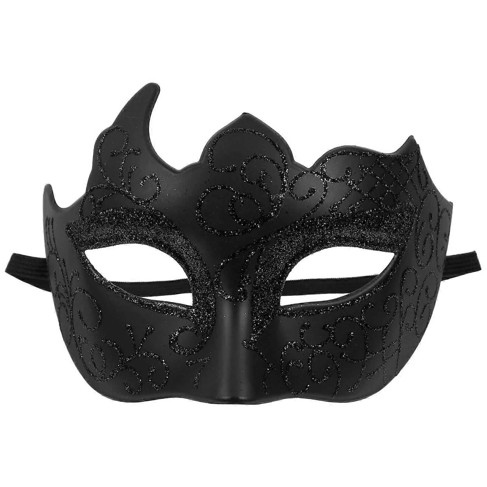 Masque vénitien noir demi-visage