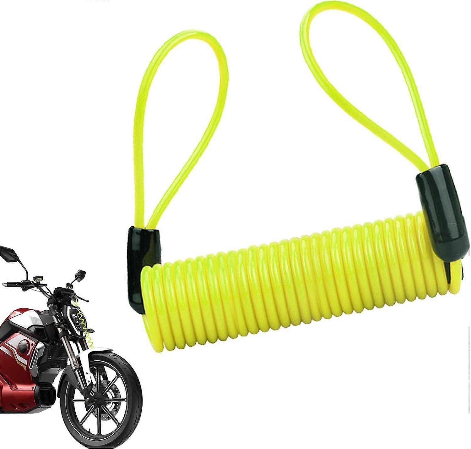12m Yellow Motorcycle Disc Lock Reminder Cable