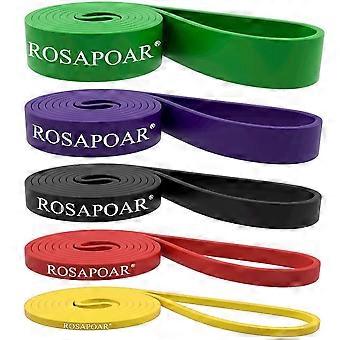 Set mit 5 Klimmzug-Widerstandsbändern Assist Exercise Workout Band-Set für Fitness, Kraft, Gewichtheben und Powerlifting