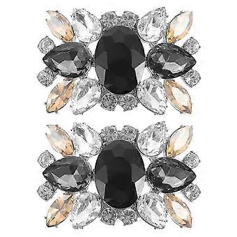 XYYC-2Pcs Rhinestone Shoe Clips Decorative Shoe Clips Wedding Shoe Charms Metal Shoe Clips