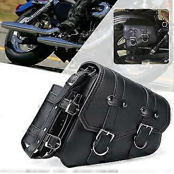 Motorcykel Svart PU Läder Sadelväska Motorcykel Verktyg Vattenflaska Bagage Sida Sadel Väska För Sportster XL 883 1200C Ute Dörr