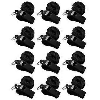 12pcs Colored Sports Whistles With Lanyard Loud Crisp Sound High Decibel Compact Size Portable Referee Whistles-Good