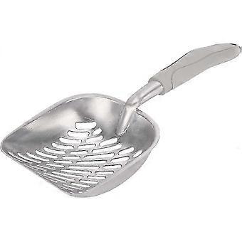 ZY6 Cat Litter Shovel, Easy to Clean Metal Cat Litter Shovel Easy to Use for Cat Poop Sifting (Gray)