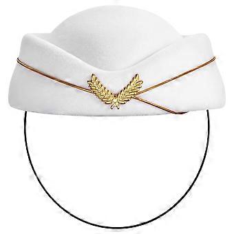 Flight Attendant Hat for Cosplay Stewardess Cap Beige Design