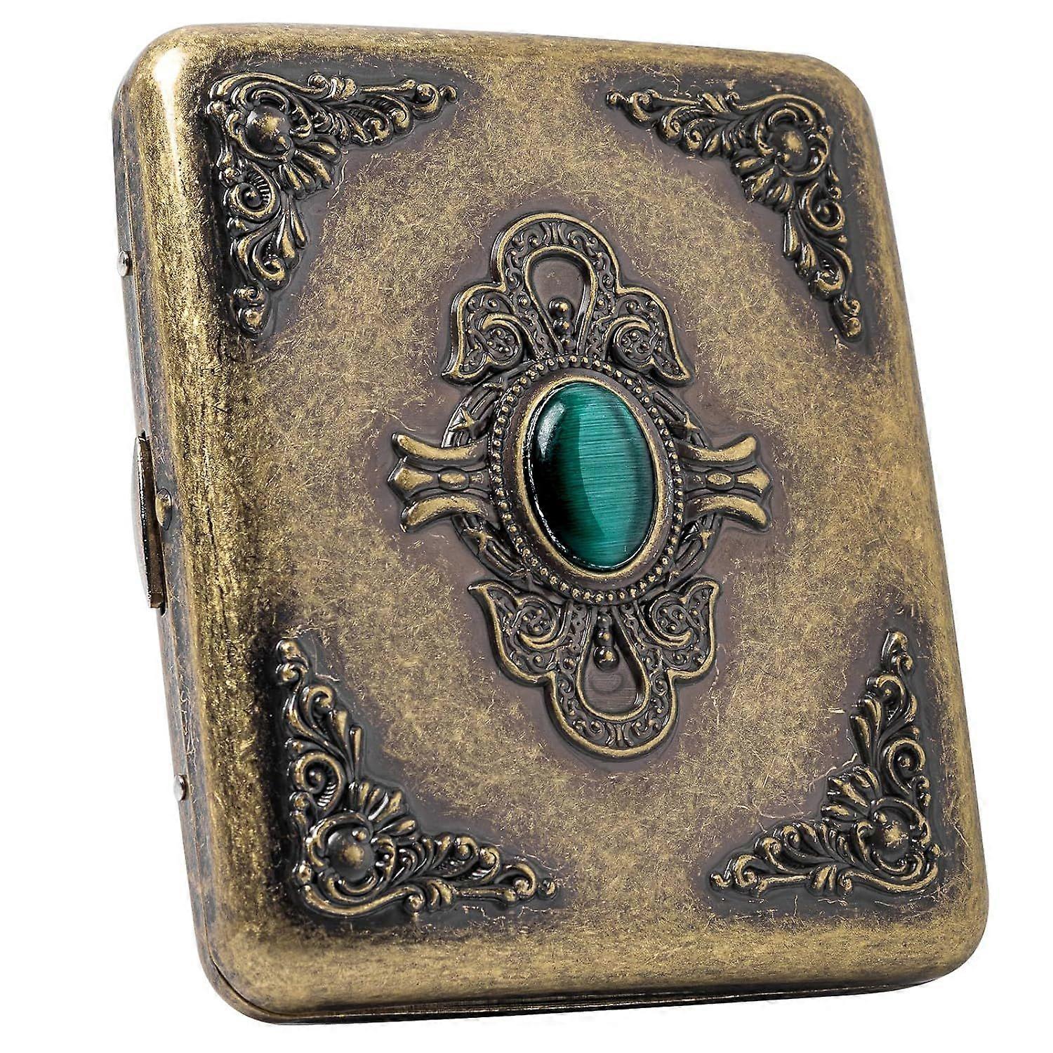 Vintage Metal Cigarette Case with Decorative Design