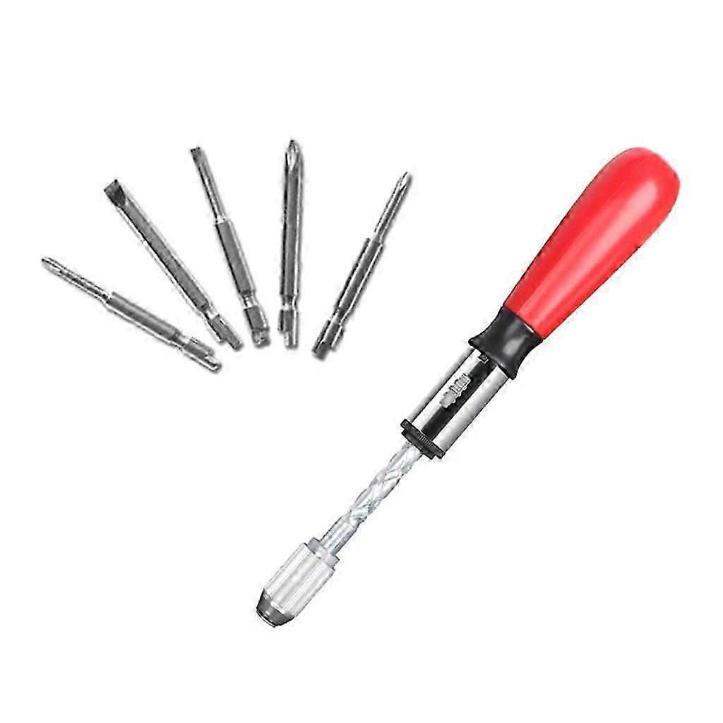 Semi Automatic Screwdriver Bits Kit Hand Pressing Spiral Ratchet Screwdriver