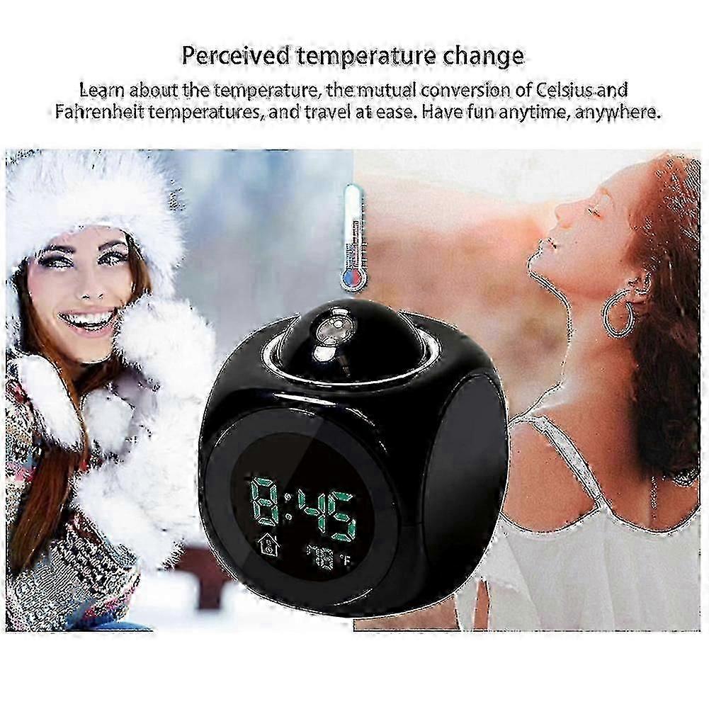 Projection Electronic Clock English Clock, Projection Clock Multi-Function Alarm Clock, LCD Project