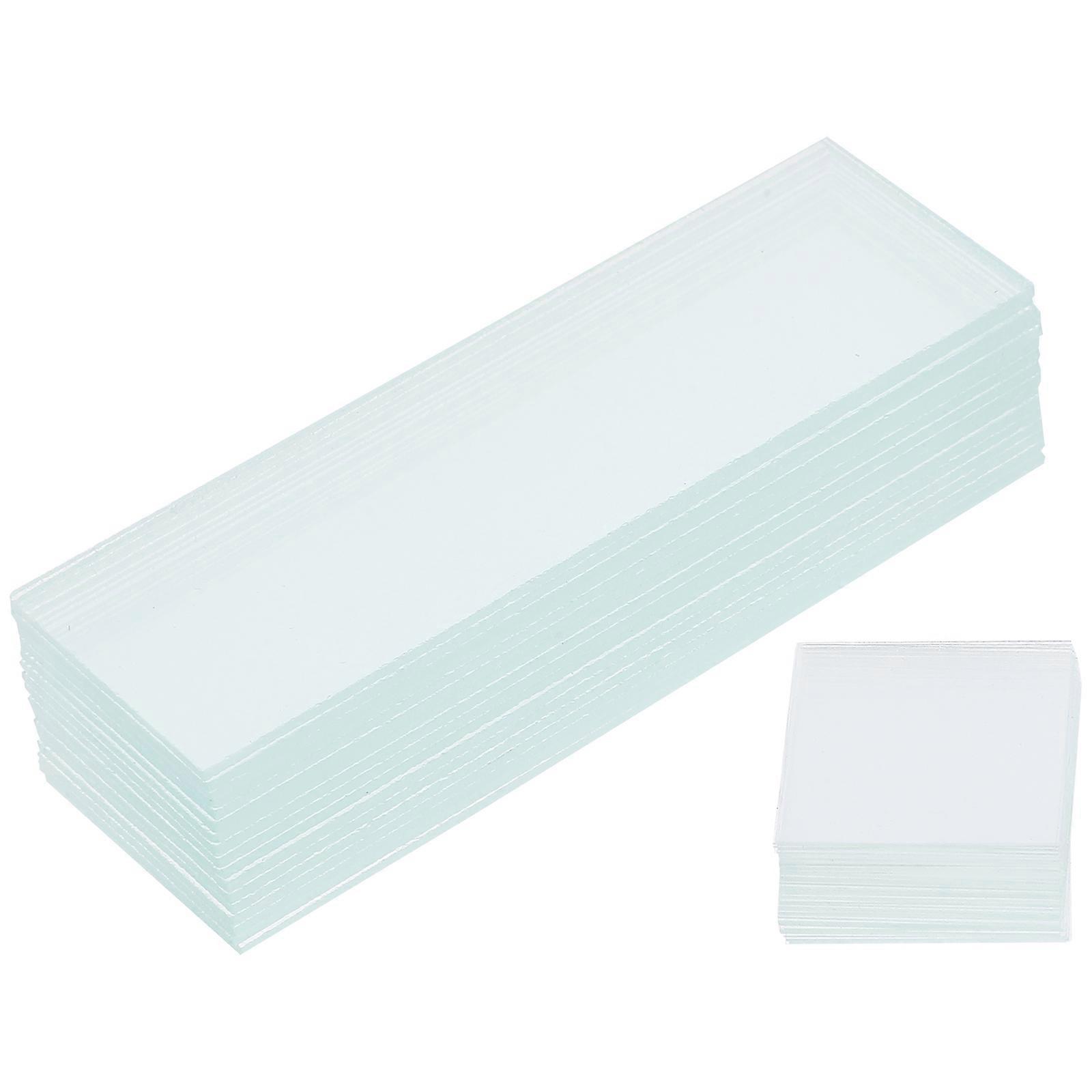 50pcs Blank Microscope Slides and 100pcs Pre Cleaned Microscope Cover Glasses