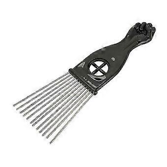 Professionele kapperskam met vorkvorm voor het verven, stijlen, krullen en stylen van haar, stalen naaldtanden, antisliphandvat, ABS-aluminium kam
