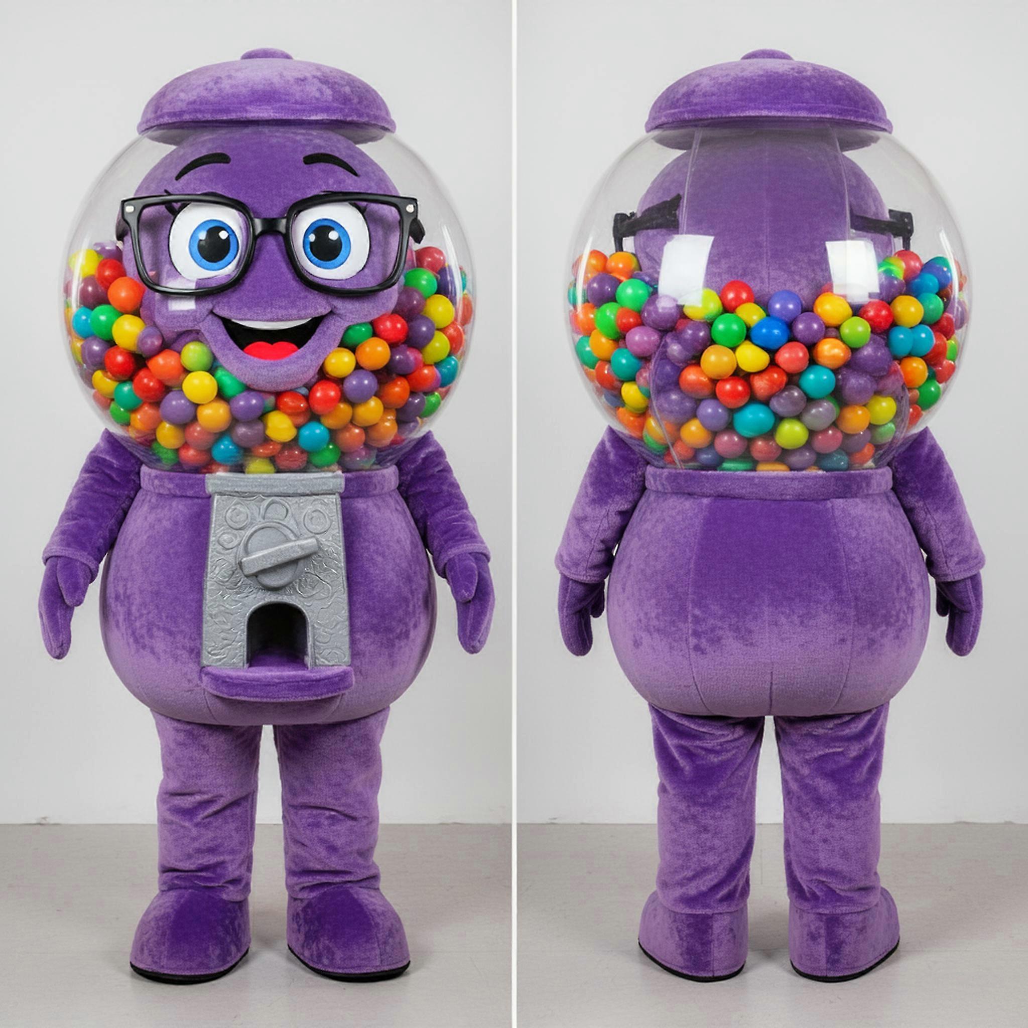 MASTICOT Purple Smiling Gumball Machine Mascot
