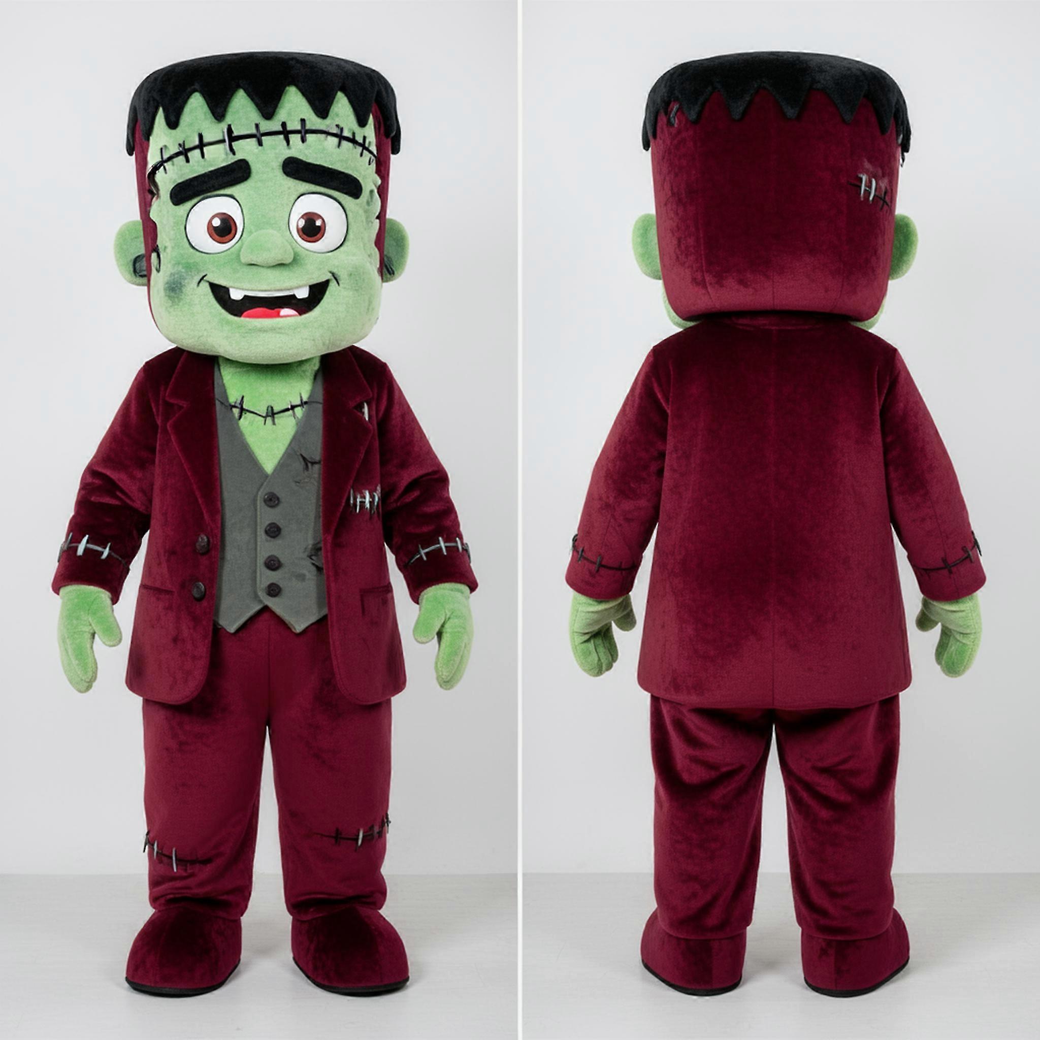 MASTICOT Maroon Broad Shouldered Frankensteins Monster Mascot