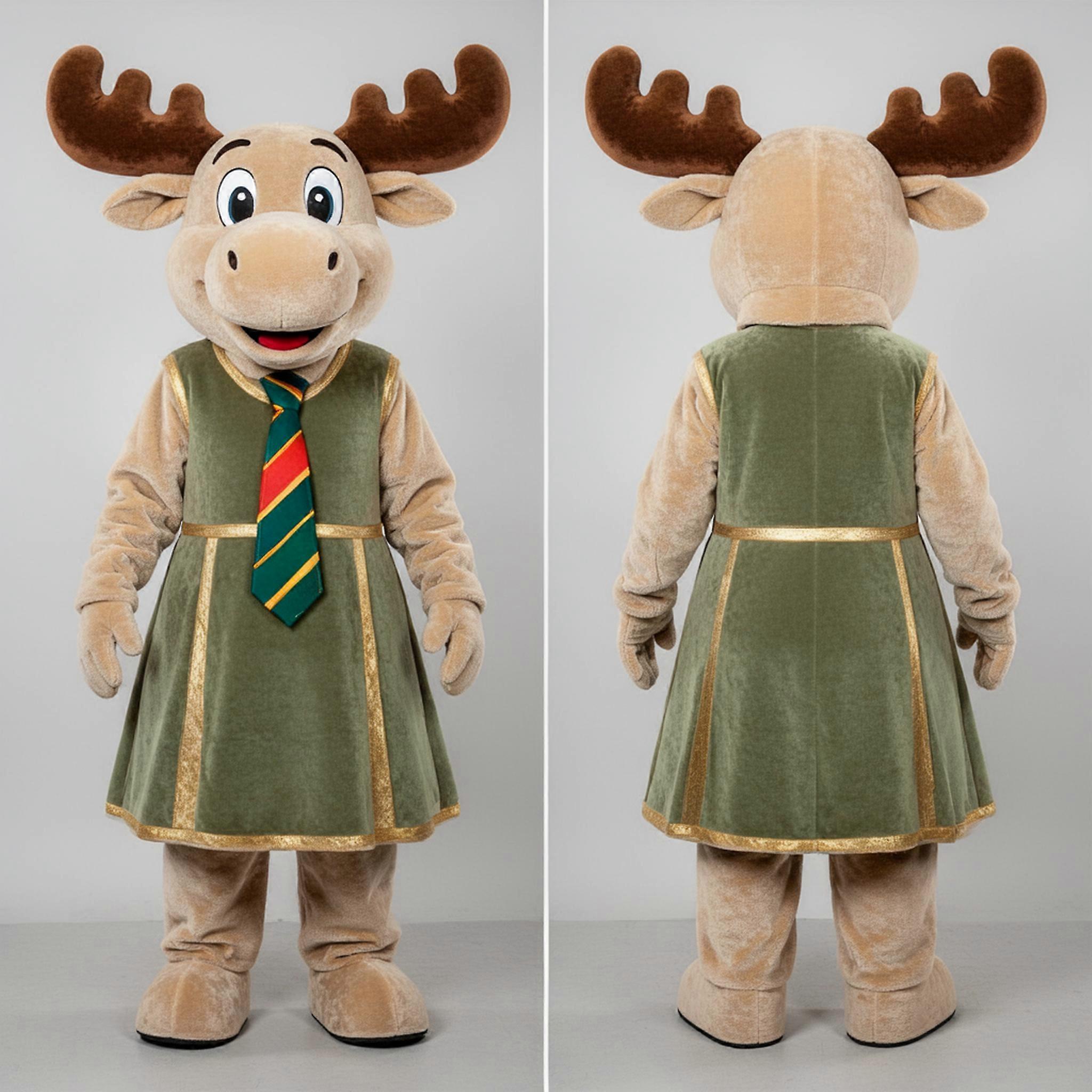 MASTICOT Beige Gentle Horned Moose Mascot