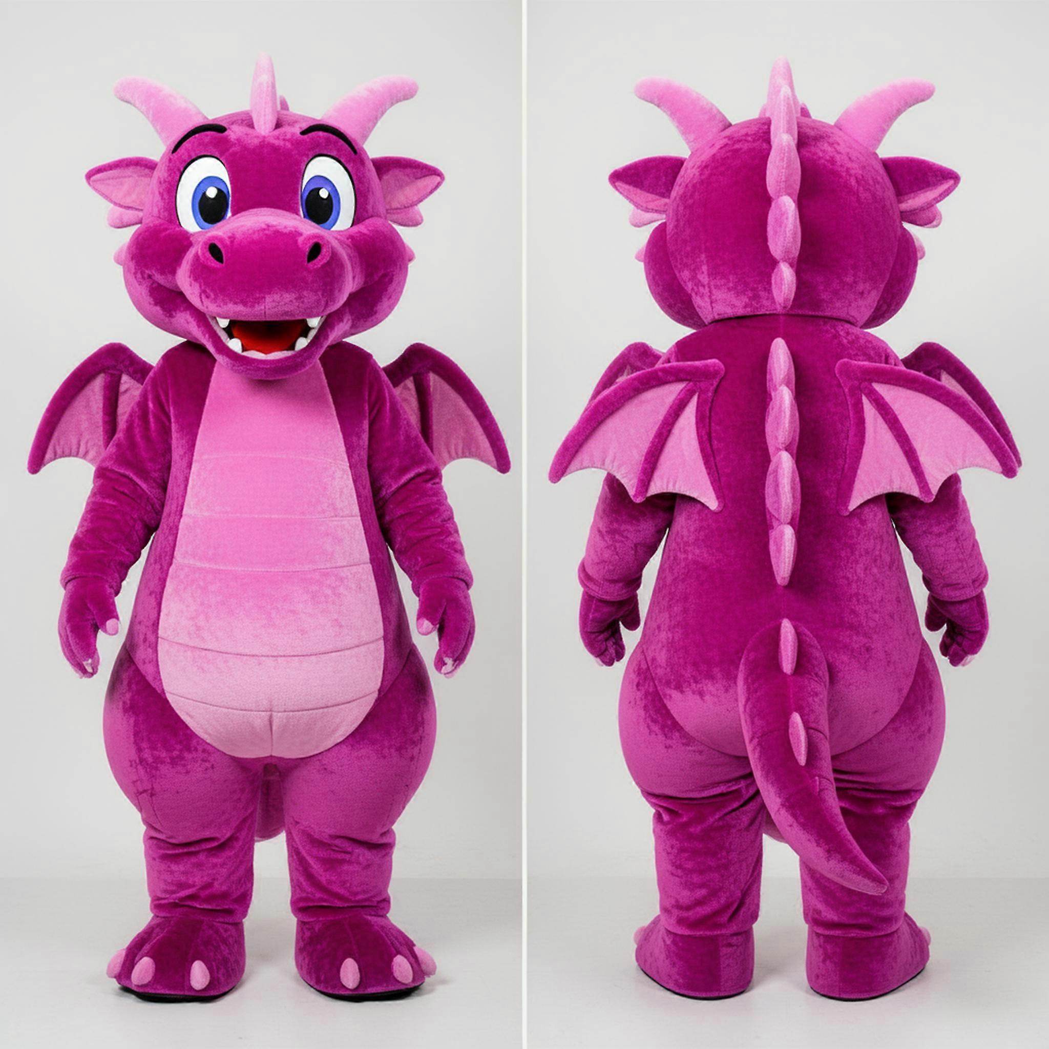 MASTICOT Magenta Broad Winged Dragon Mascot