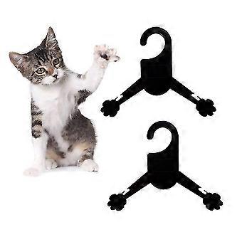 Pet Clothing Hanger 10Pcs Paw Shape Portable Pet Clothes Storage For Pet Owners Black Color Design