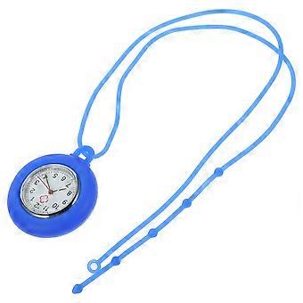 Silicone Nurse Pocket Hanging Watch for Nurse Use 1Pcs Blue Round Medical Watch