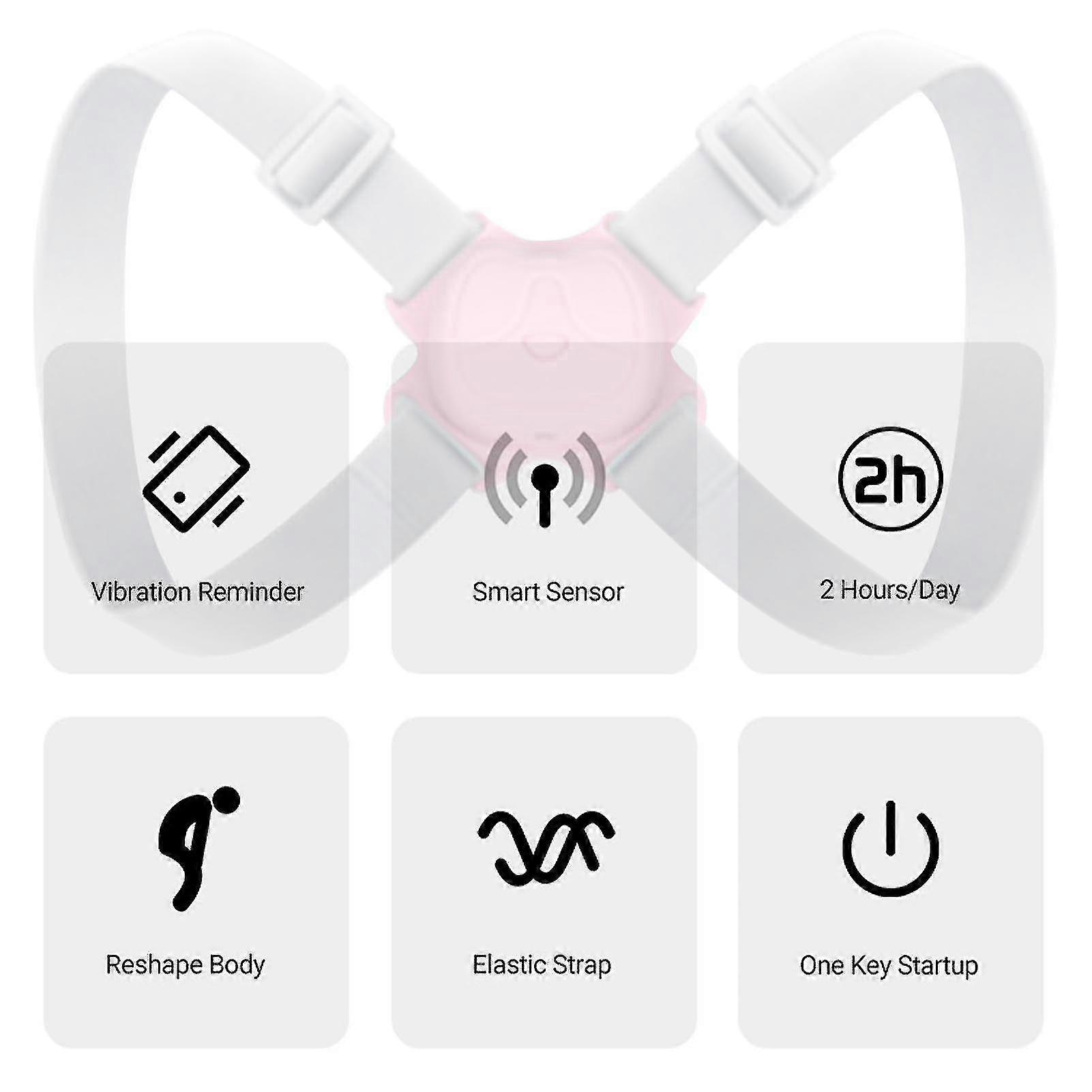 Smart Posture Trainer Adjustable Upper Back Brace With Vibration Reminder Posture Straightene