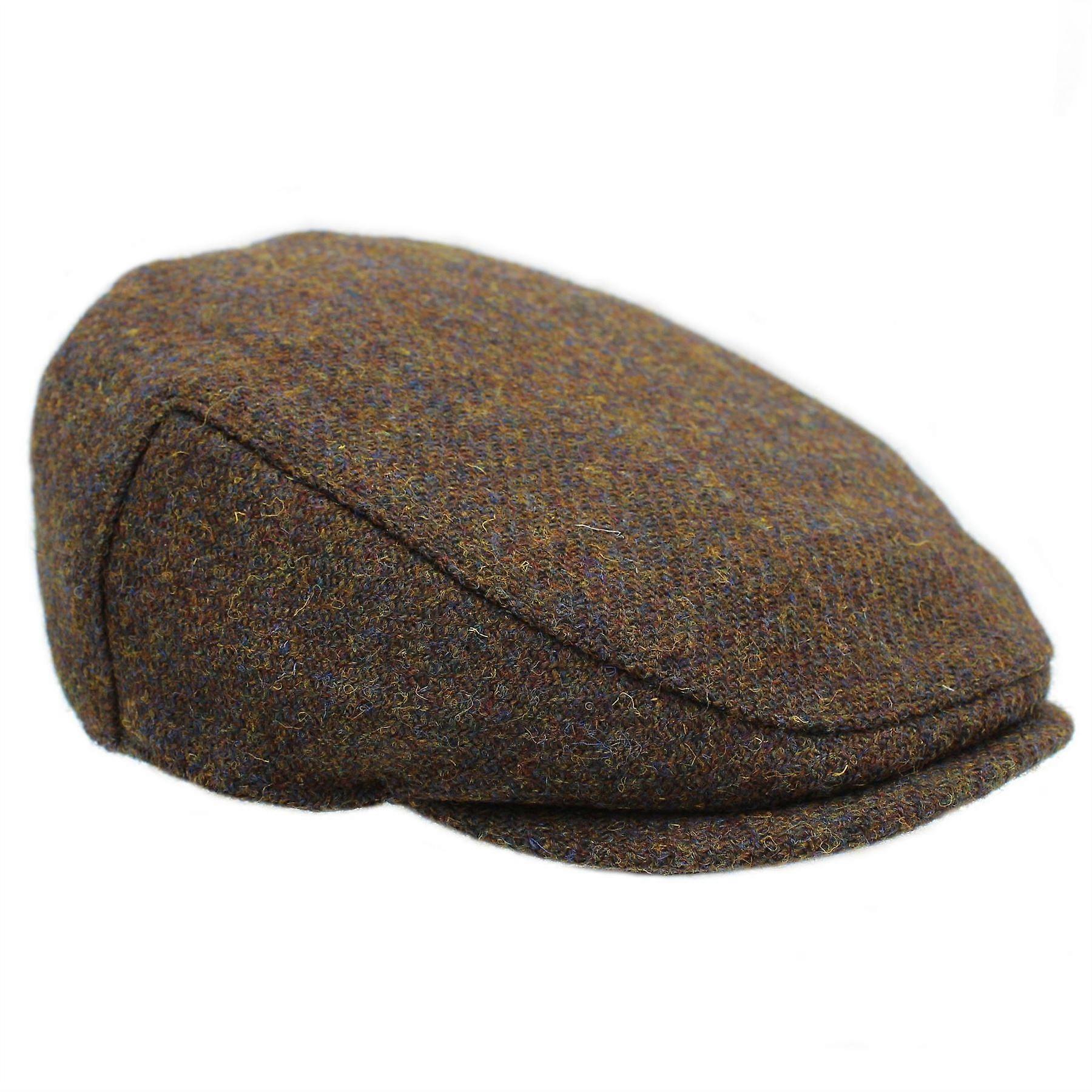 Highland Harris Tweed Flat Cap ZH014 Walnut