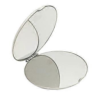 Portable Vanity Mirror Foldable Metal Makeup Mirror for Makeup 1Pcs Silver