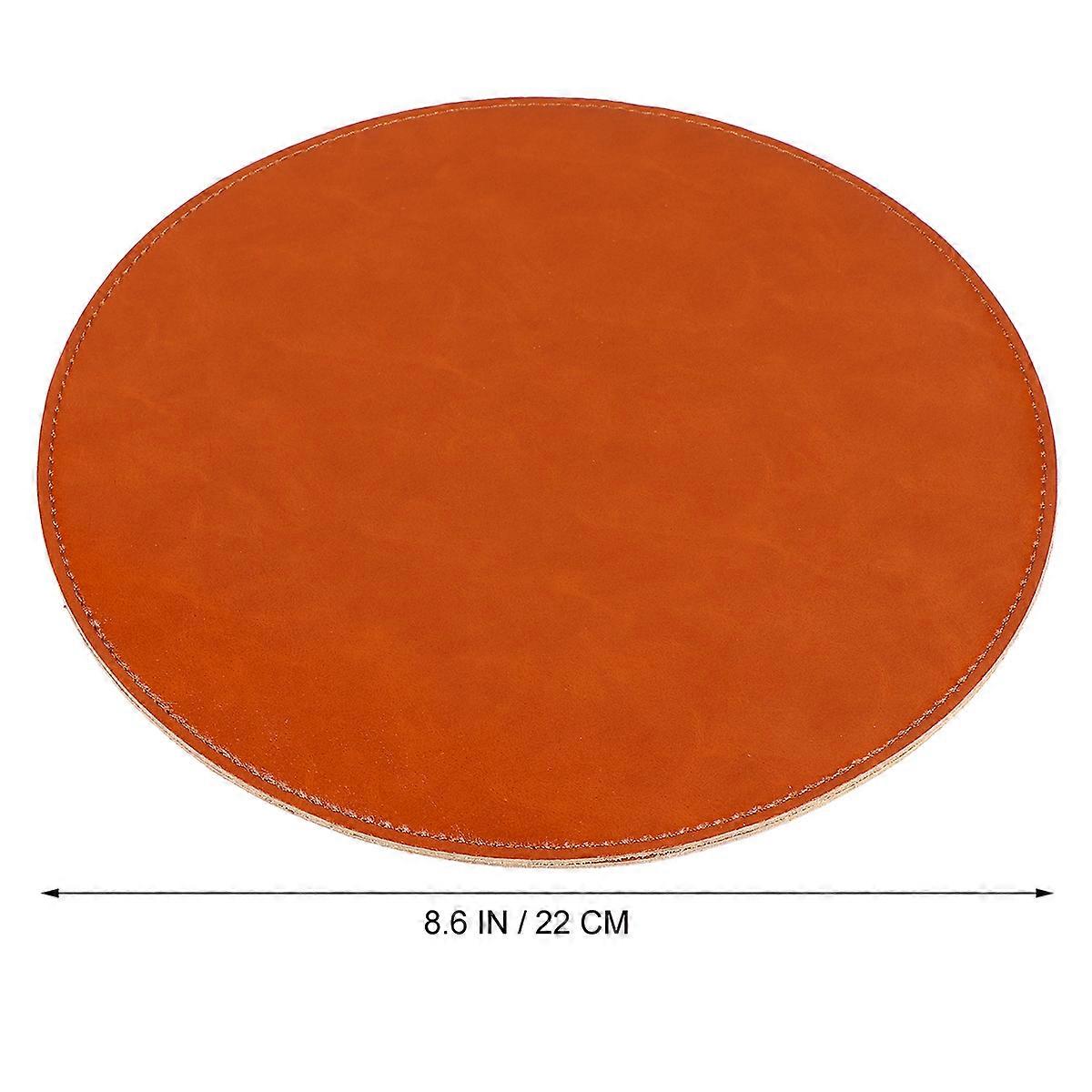 Round Mouse Pad Mouse Mat for Computer Light Brown Design