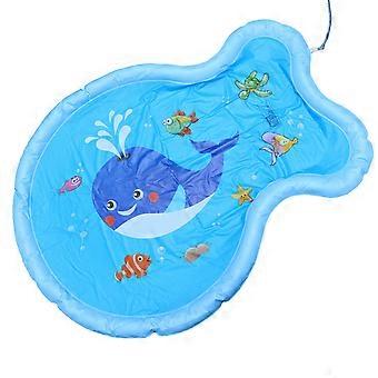 Whale Pattern Spray Pad Water Toy Mat for Kids 1Pcs Backyard Use Blue