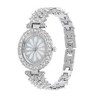 Silver Women Wrist Watch for Elegant Style with Rhinestone Embellished 4Pcs Set