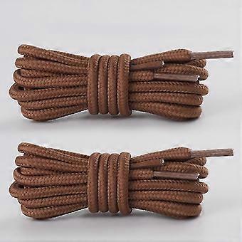 Round athletic shoelaces, 4 length options, 1 pair (2 laces) — polyester blend material Dark brown