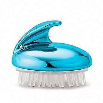 Wet and Dry Use Scalp Massager Shampoo Brush with Soft Silicone Bristles for Hair Growth, Blue