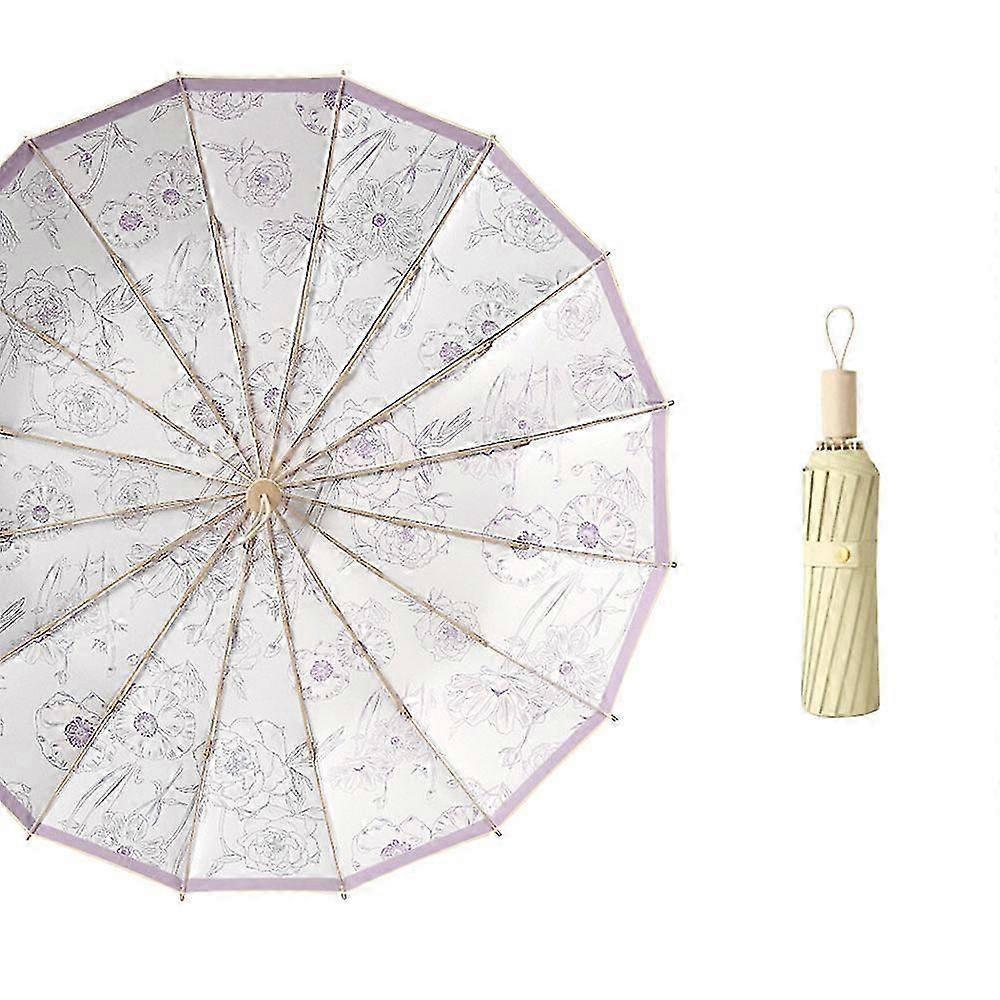 Dual-Use Manual Umbrella With Maple Handle