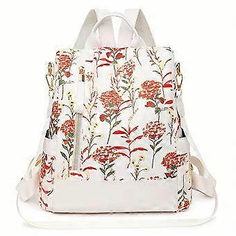 Women's Minimalist Backpack, Large Capacity Solid Color Casual Commuter Daypack, Water-Resistant Woven Fabric School Travel Bag