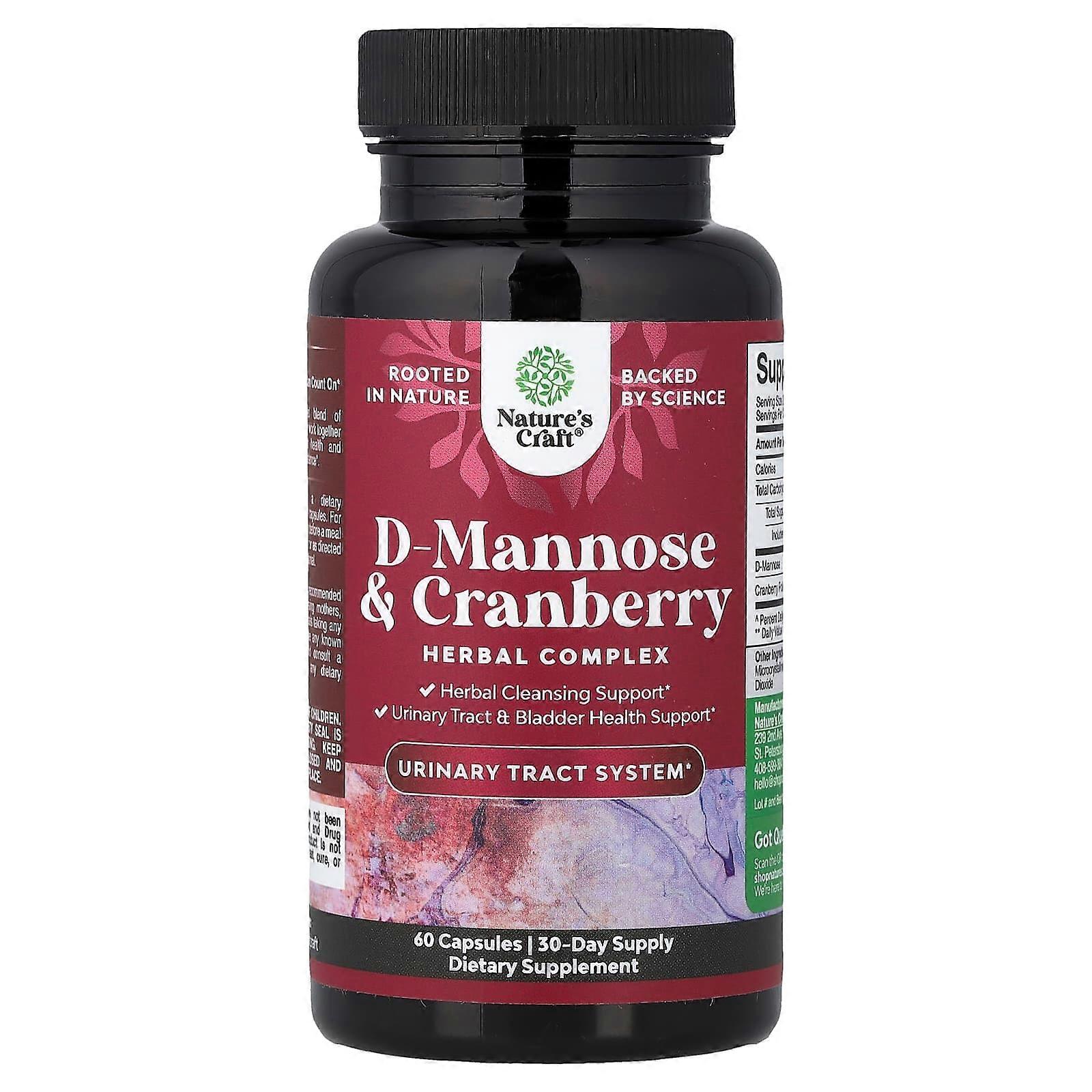 Nature's Craft, D-Mannose & Cranberry, 60 Capsules