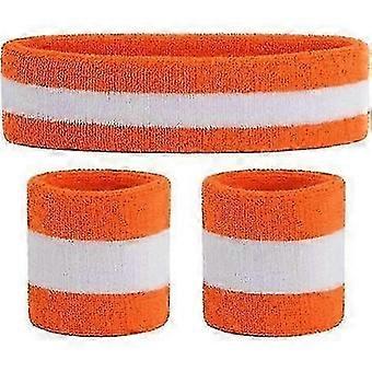 Headband Set (3 Pieces) Sports Headbands Striped Wristbands Terry Cloth brilliant