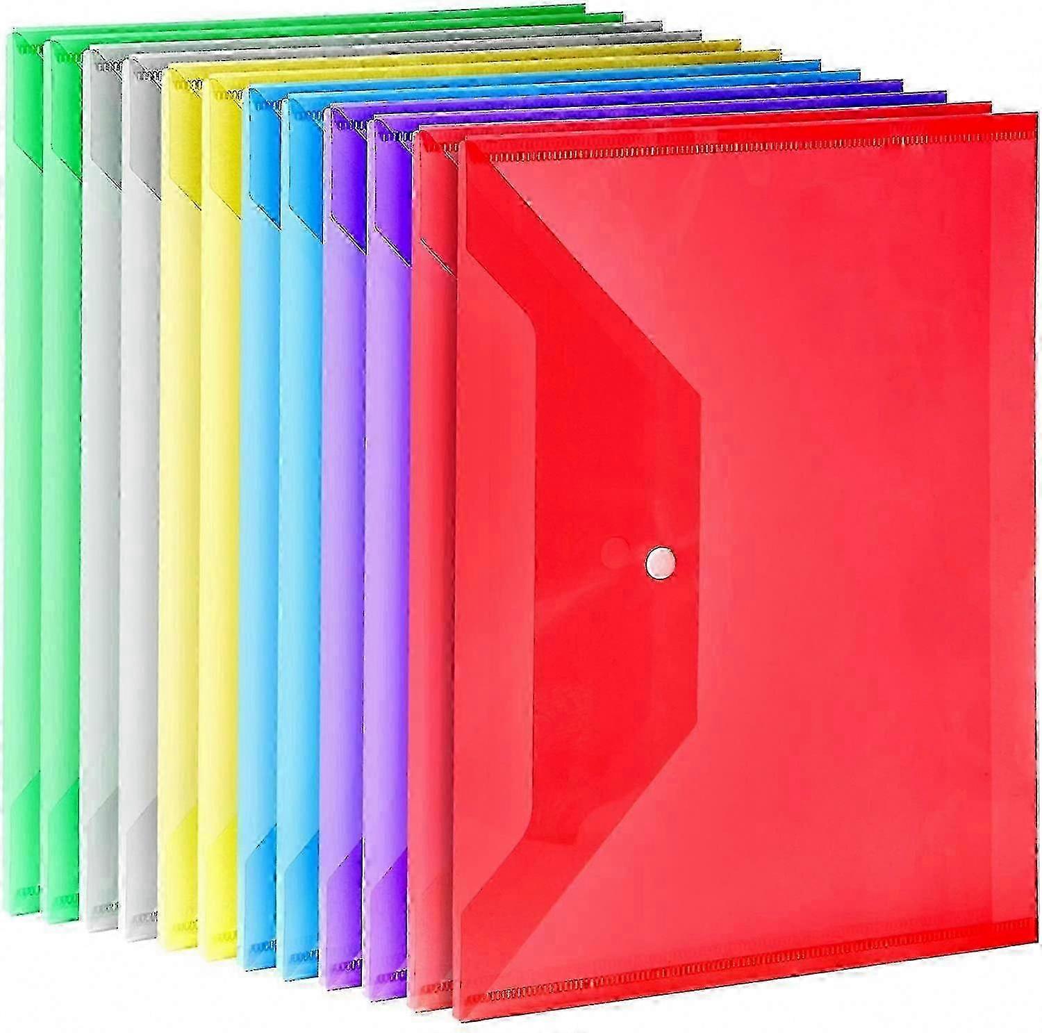 12 Pack Clear Plastic Envelopes, A4 Poly Document File Bags