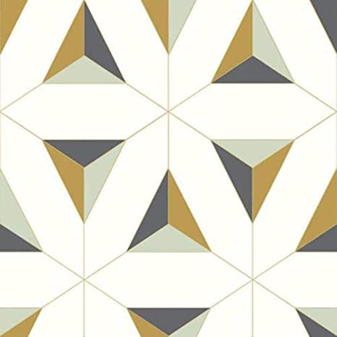 Debona Elisir Large Geometric Design White Black Green Paste The Wall Wallpaper