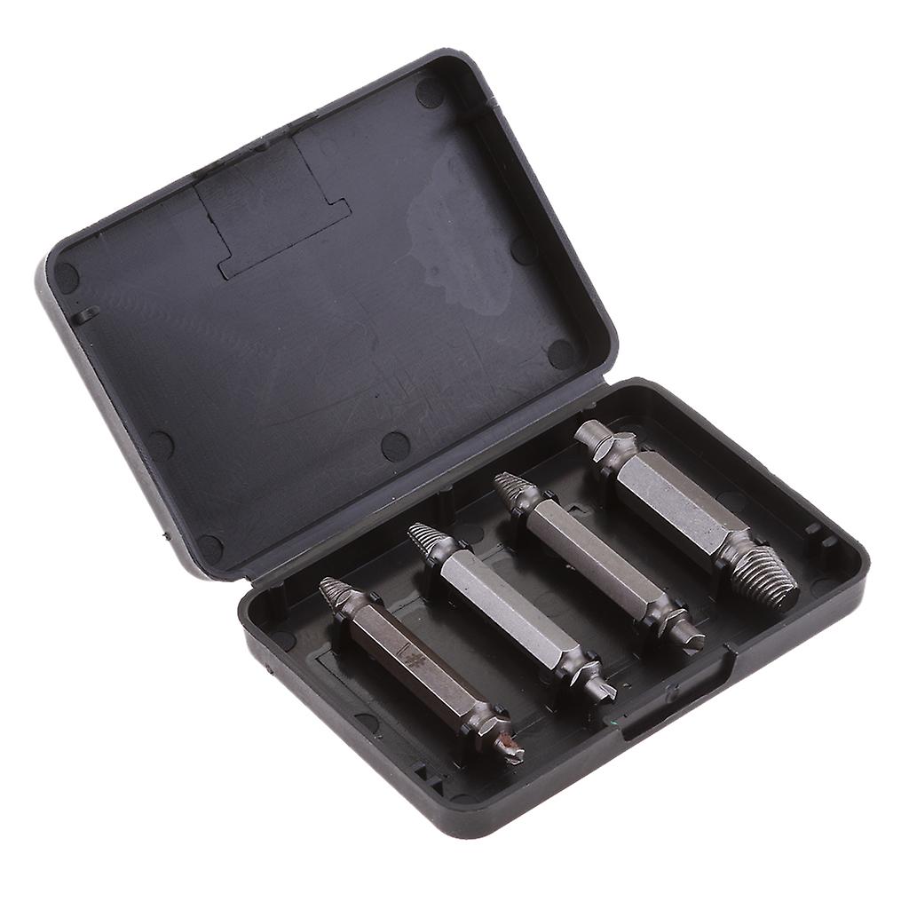 4 piece Speed Out Screw Extractor Drill Bit Tool Broken Damaged Bolt Remover