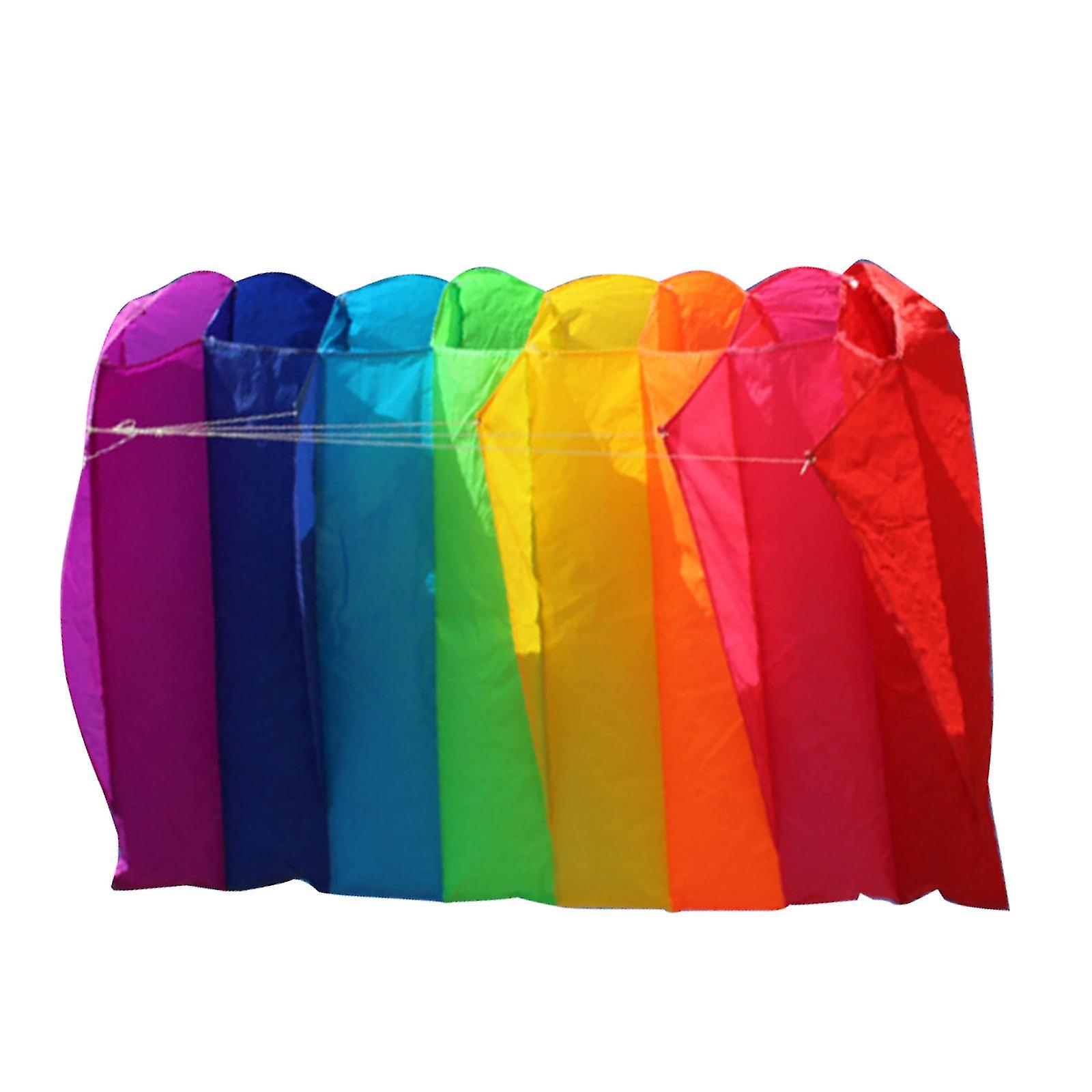 Rainbow Kite Soft Eight-hole Mini Pocket Frameless Parafoil Kites Cloth Garden Easy To Carry Beach Playground Parachute