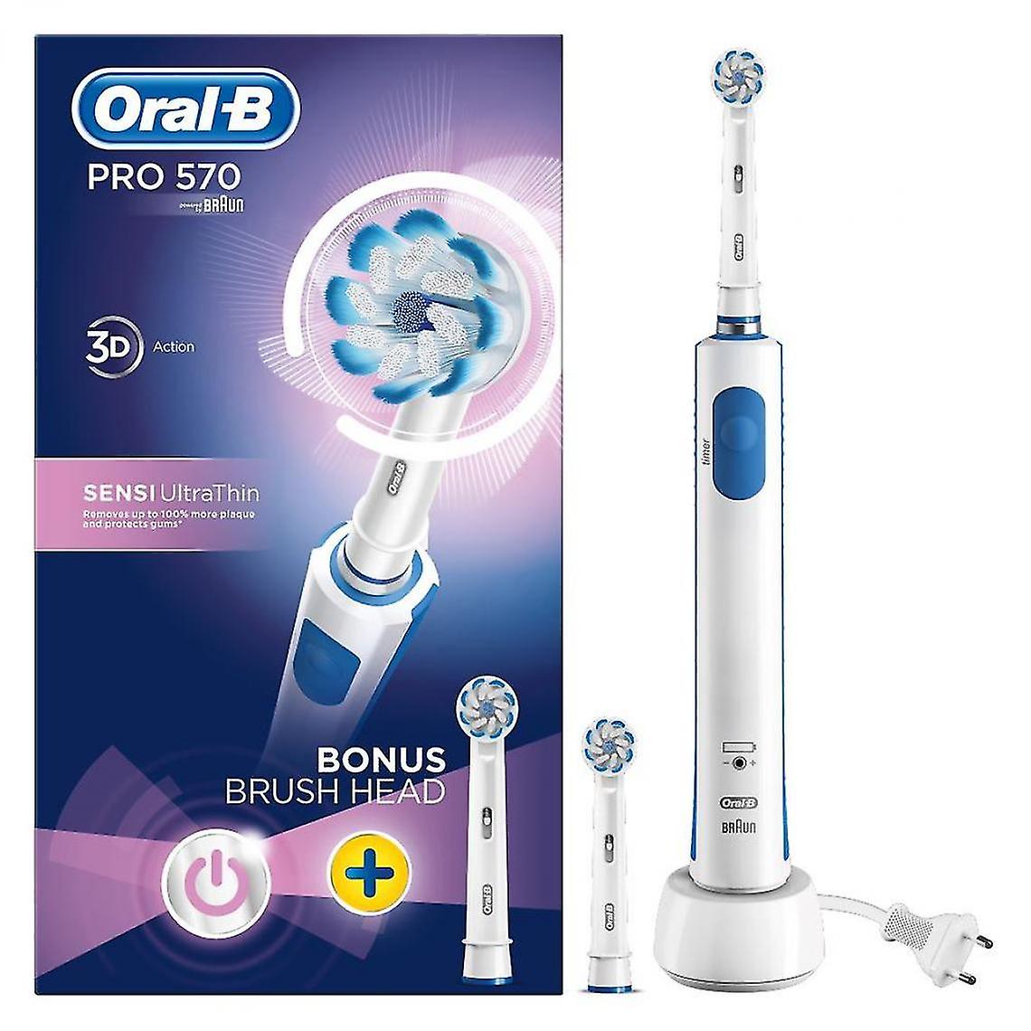 Oral B Pro 570 3d Electric Toothbrush + Additional Brush.(white)