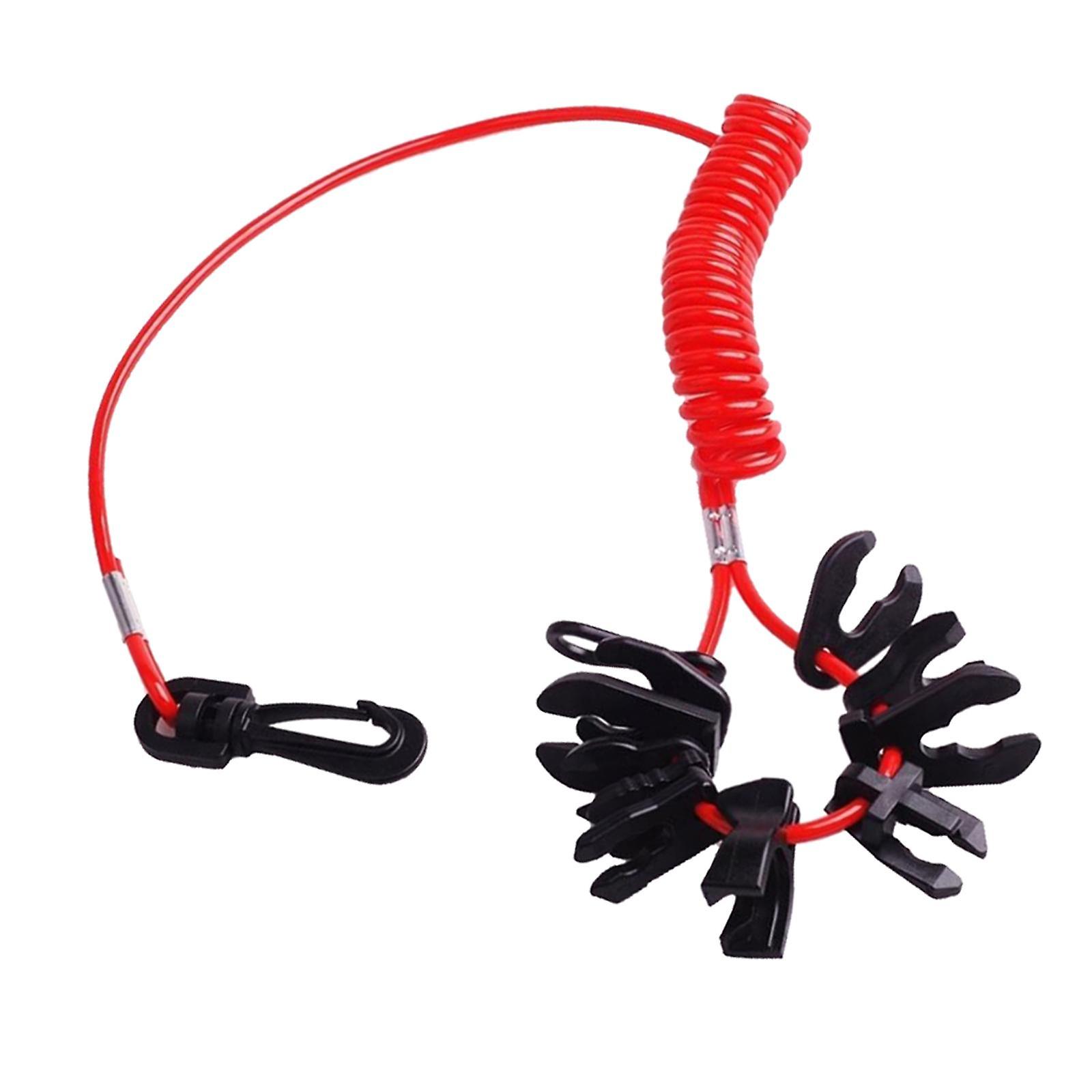 Universal Boat Coiled 11 Key Emergency Engine Cut Off Kill Switch Lanyard