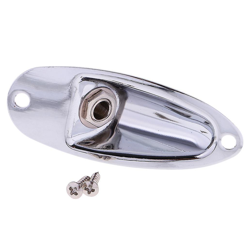 Boat Shape Jack Socket Utgångsplatta för ST elgitarr bas Silver