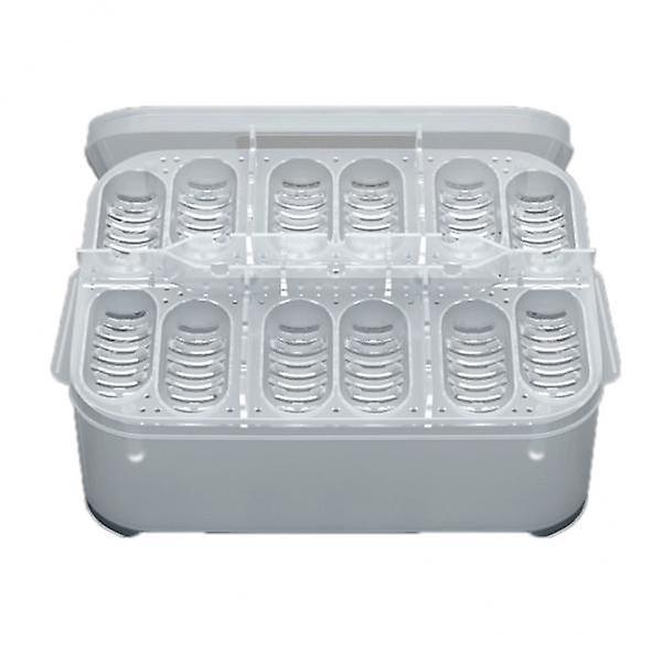 2xCM Reptile Egg Incubation Box Hatching Plastic Container with 12 Egg Holes