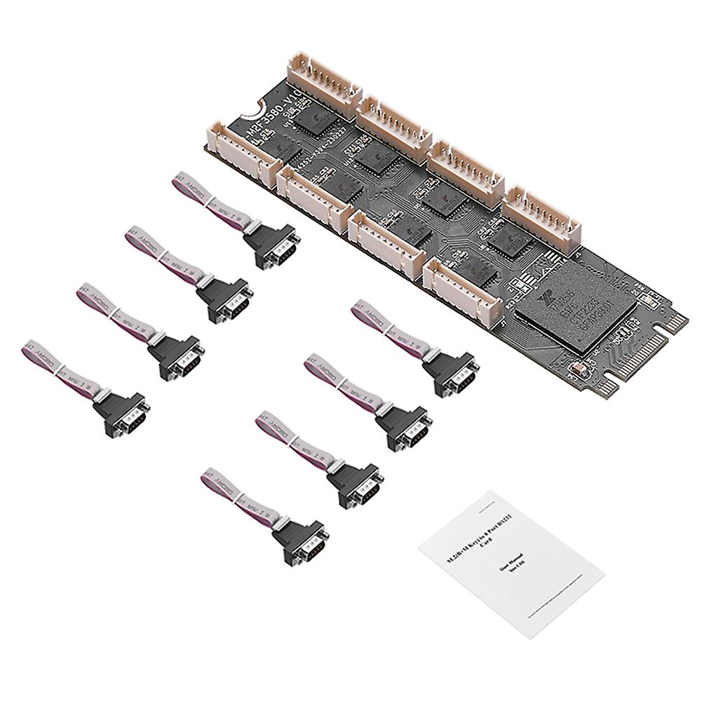 M2 B+M Key to 8 Ports Serial RS232 Riser- Expansion Card for Professional Use