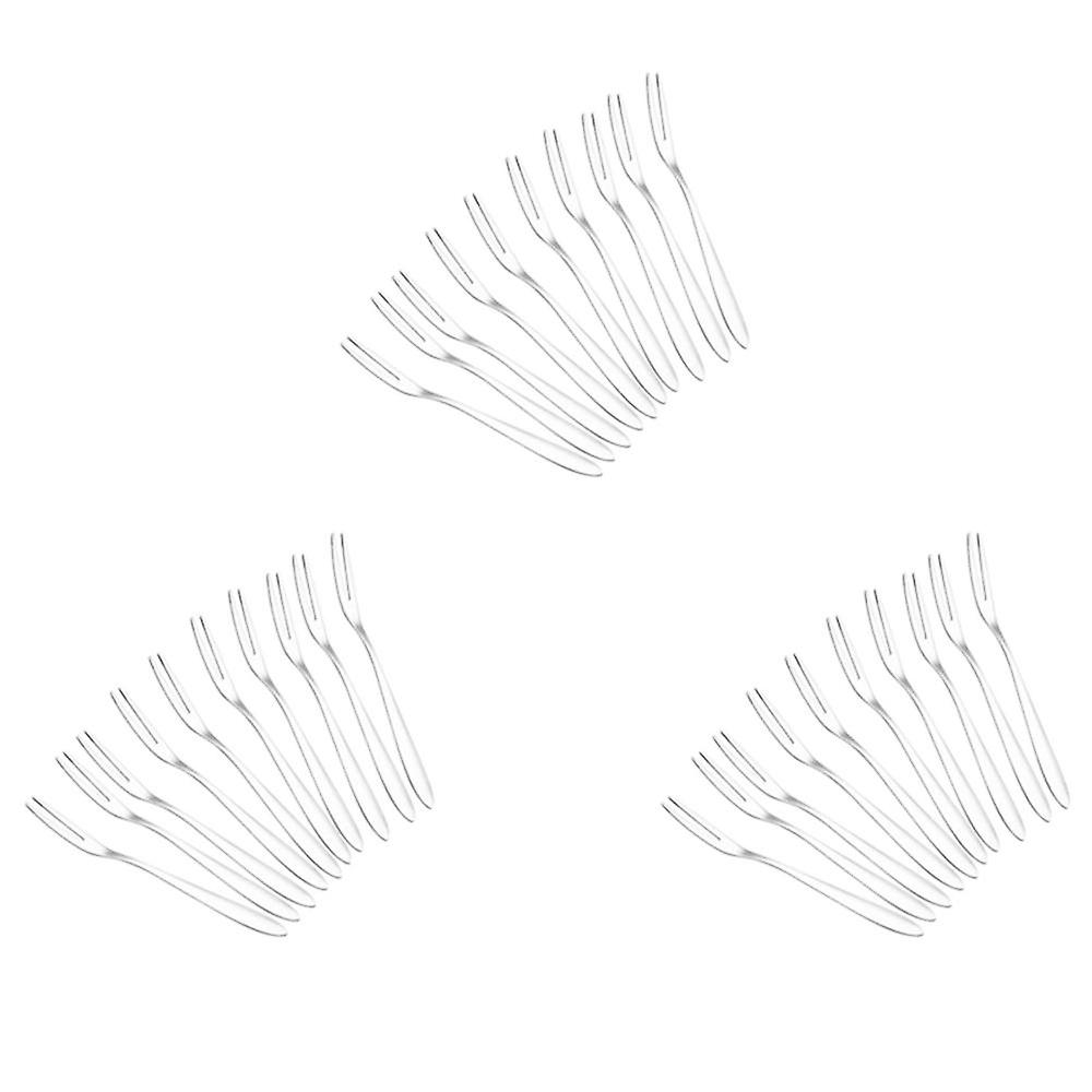 10pcs Stainless Steel Reusable Fruit Fork Cake Snack Tool 13cm