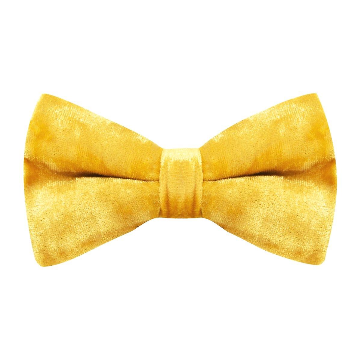 Gold Crushed Velvet Bow Tie