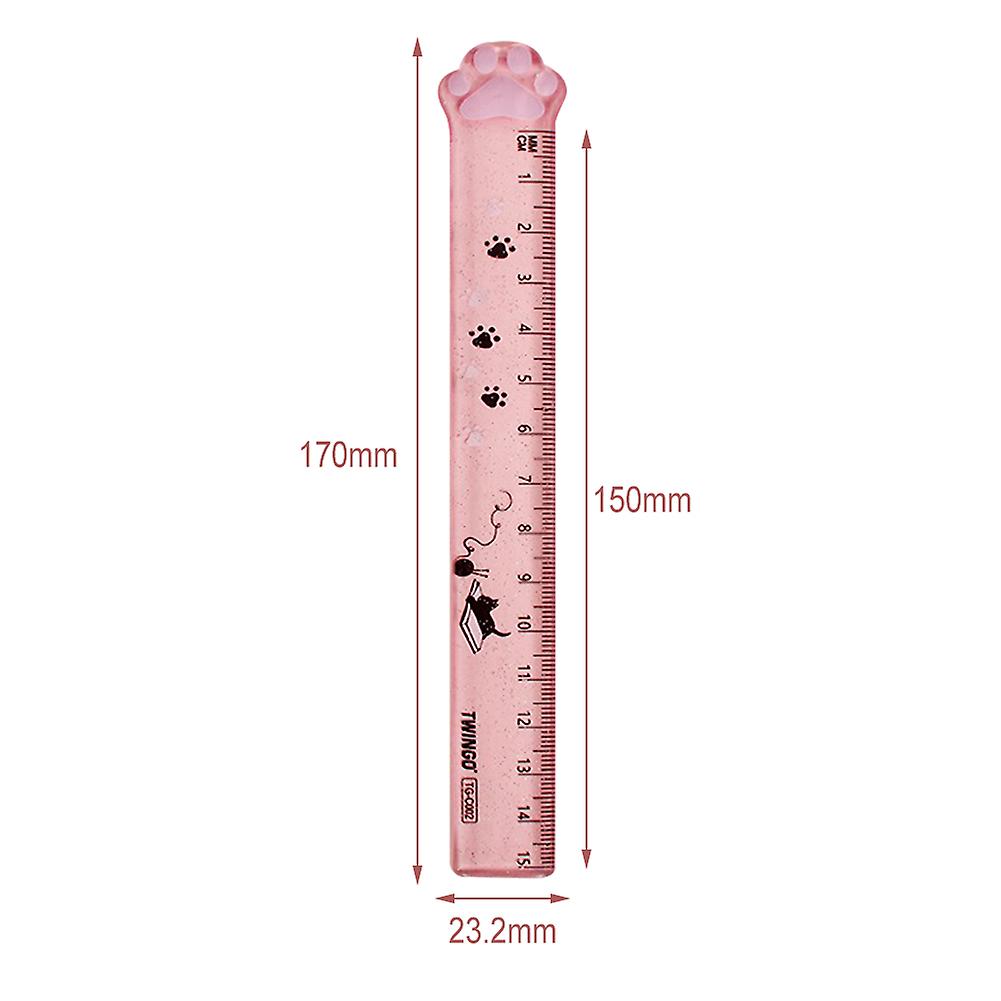 15cm Cute Cat Paw Plastic Ruler Student Bookmarks Stationery Student Stationery