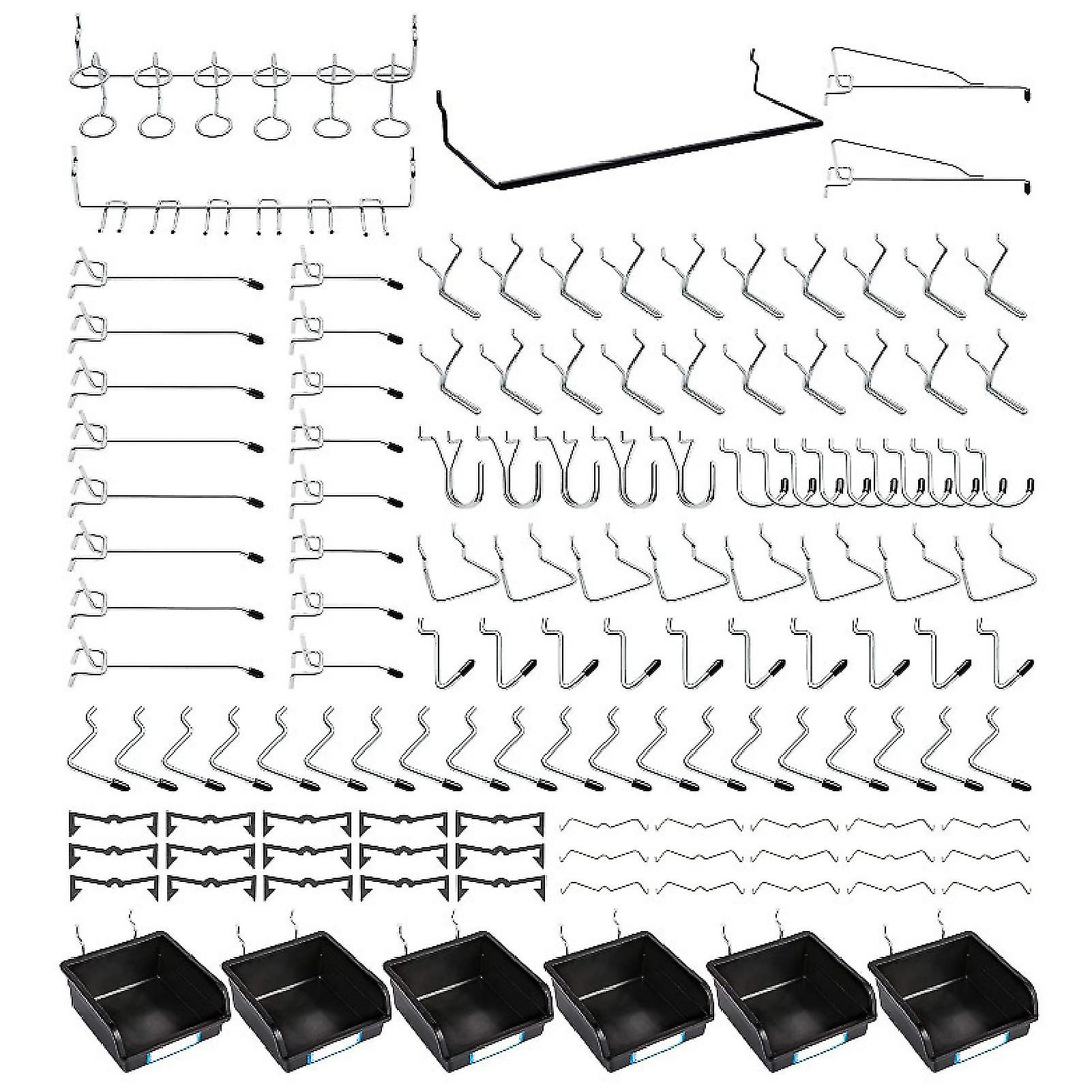 140pcs/set Pegboard Hook Extendable Easy To Install Metal Heavy Duty Hardware Organizer Hanger For Home