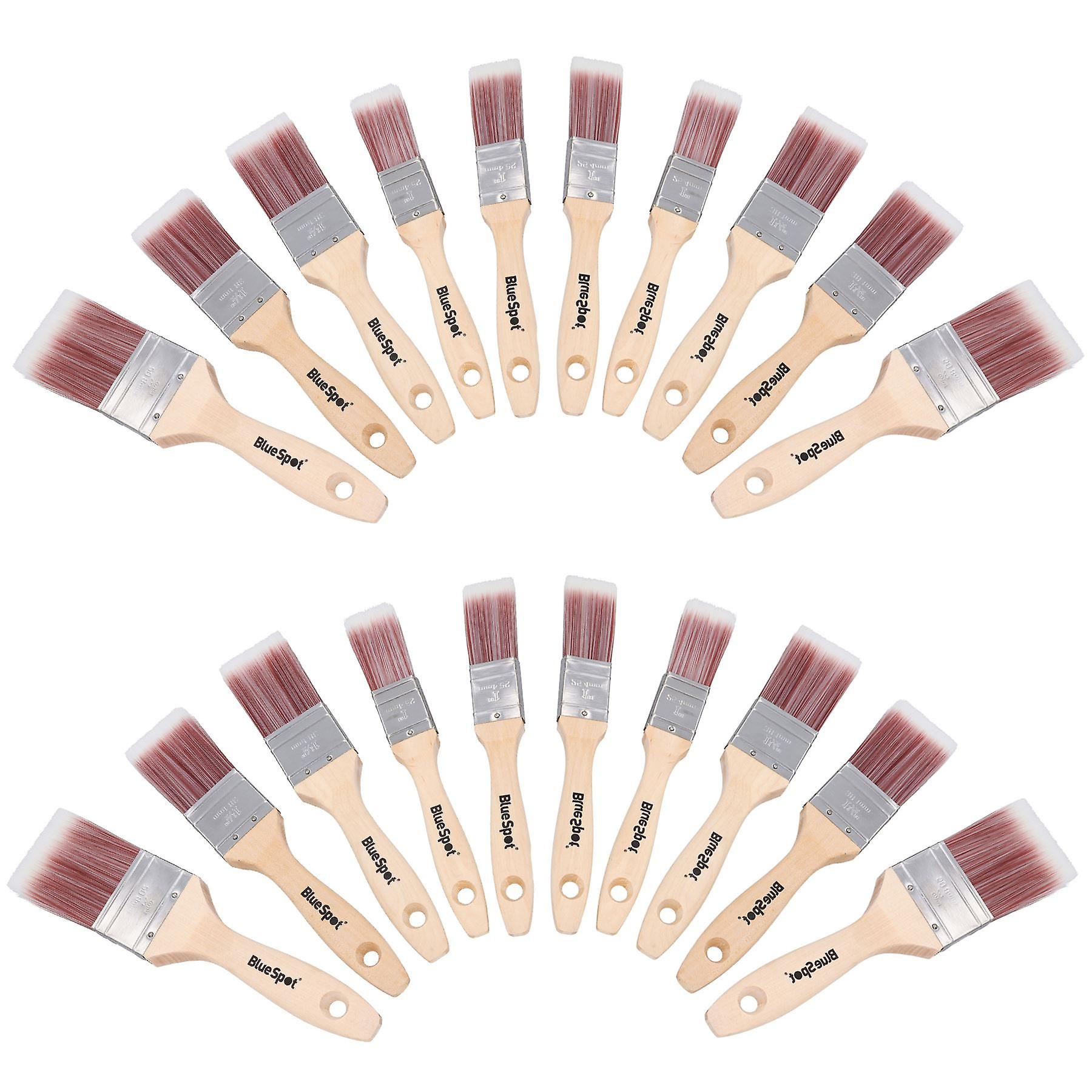 20pc Synthetic Paint Brush Painting + Decorating Brushes Wooden Handle 1” – 2”