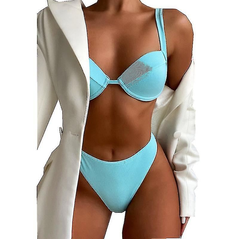 Kvinnors Bikini Baddräkter Täcka Upp Triangle Bikini Set Beach Badkläder Två Piece Baddräkter