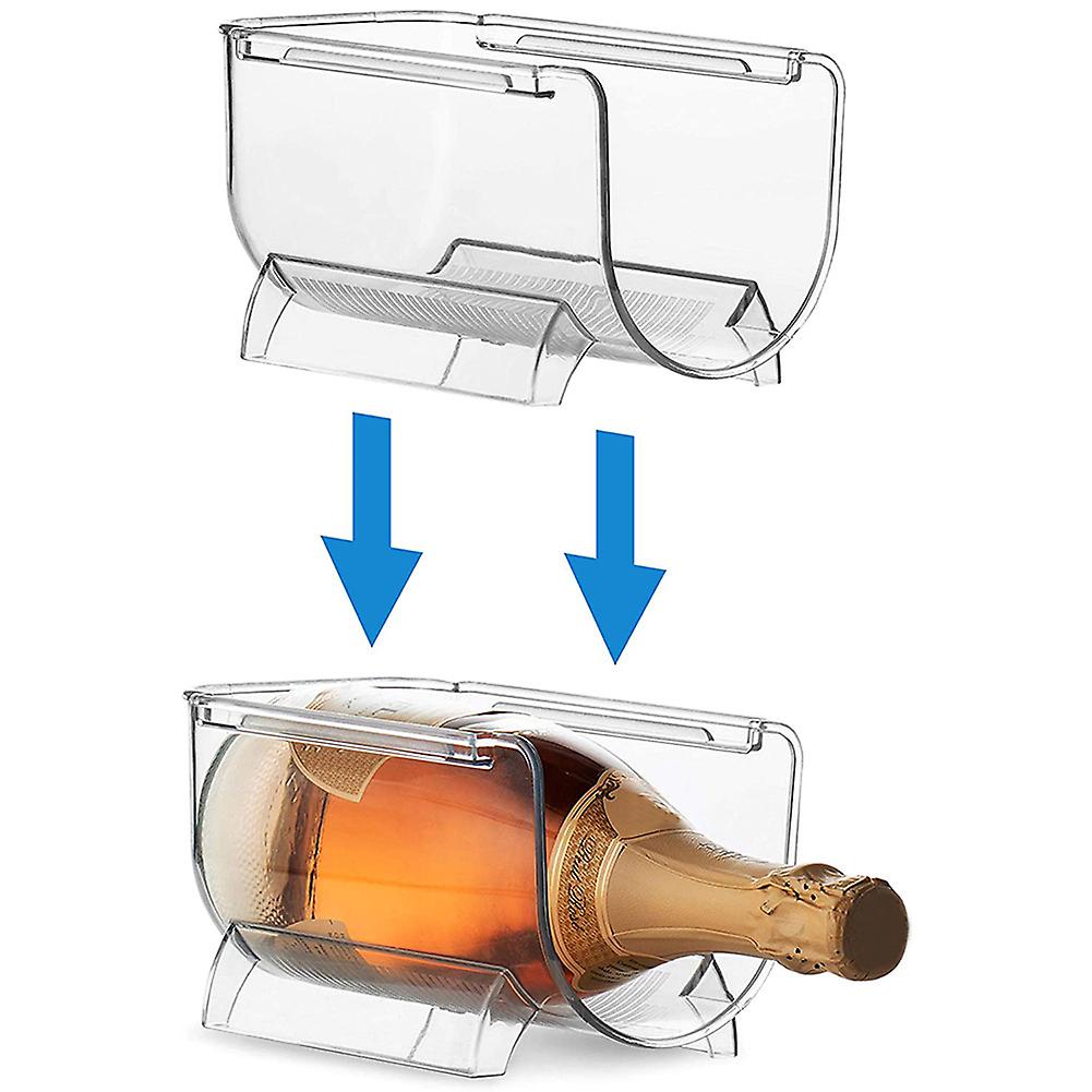 Clear Stackable Wine Rack for Kitchen, Pantry, or Fridge Bottle Storage