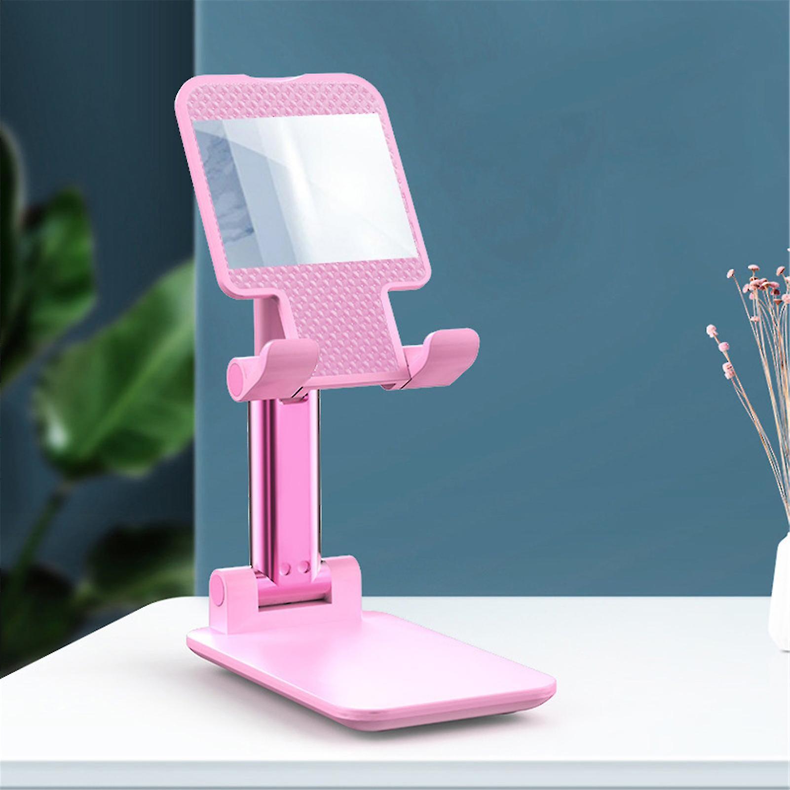Phone Support Tablet Stand Holder Stretchable ABS Desktop Pink
