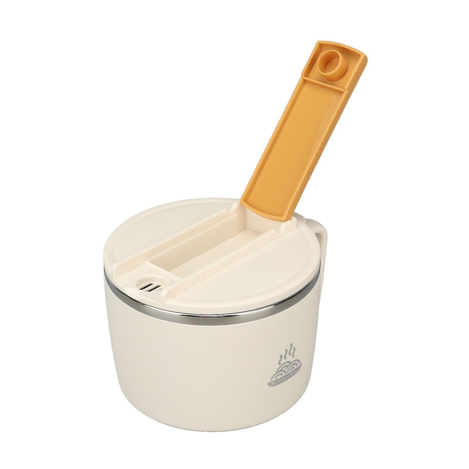 Noodle Bowl with Chopsticks and Spork 1200ml 304 Stainless Steel Portable Ramen Cooker Bowl with Lid for Office